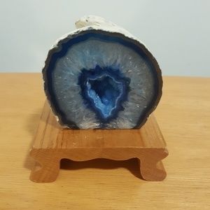 Sold: Small Blue-Dyed Agate Geode